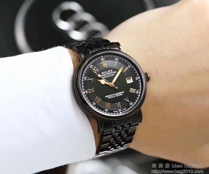 ROLEX勞力士 最新經典羅馬字面 男裝鋼帶 進口全自動機械 男士腕表 30米防水  wssb4761